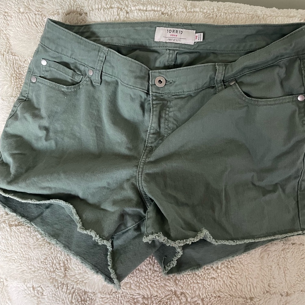 Torrid Women's Green Denim Shorts
